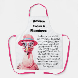 Funny Cooking Advisor from a Flamingo Schürze