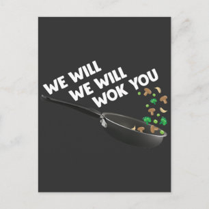 Funny Cooking Asian Cuisine Food Pub Cook Wok Koch Postkarte