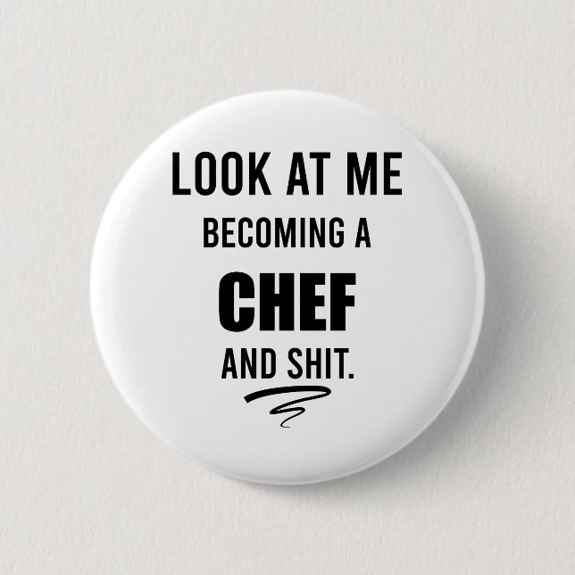 Funny Cooking Geschenk für Koch Funny Koch Shirt Button (Vorderseite)
