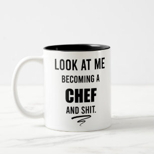 Funny Cooking Geschenk für Koch Funny Koch Shirt Zweifarbige Tasse