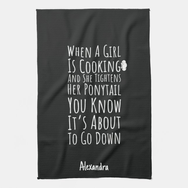 Funny Cooking Gifts For Her Teen Girls Women Chef Geschirrtuch (Vertikal)