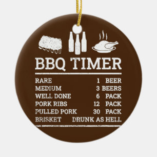 Funny Cooking Timer Barbecue Meat Smoker Keramik Ornament