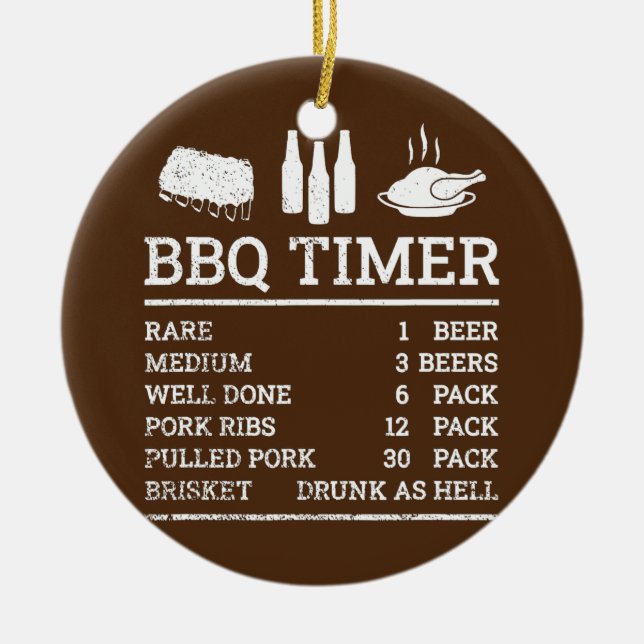 Funny Cooking Timer Barbecue Meat Smoker Keramik Ornament (Vorne)