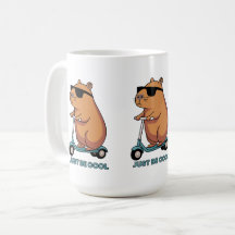 Funny Cool Capybara Scooter Vibes Mug