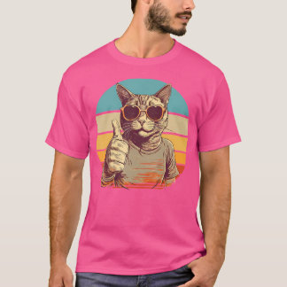 Funny Cool Cat With Sunglasses Thumbs Up Sunglasse T-Shirt