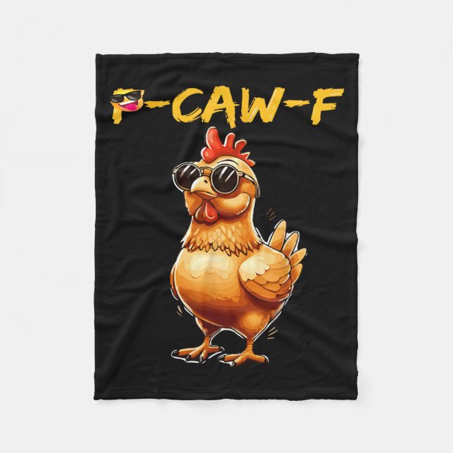 Funny Cool Chicken Sungles Caw F Humor For Men Wom Fleecedecke (Vorderseite)