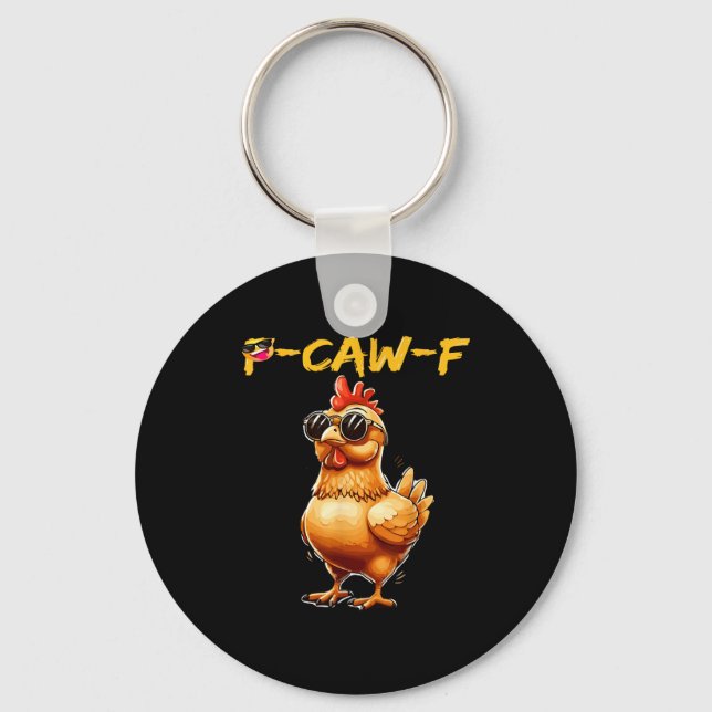 Funny Cool Chicken Sungles Caw F Humor For Men Wom Schlüsselanhänger (Vorderseite)