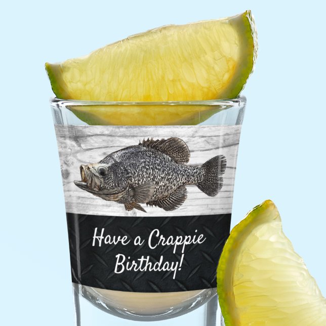 Funny Cool Crappie Angeln Geburtstagspause Schnapsglas (Funny Crappie fishing Pun shot glass)