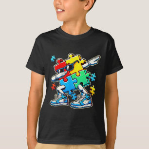 Funny Cool Dabbing Puzzle Piece Autismus Bewusstse T-Shirt