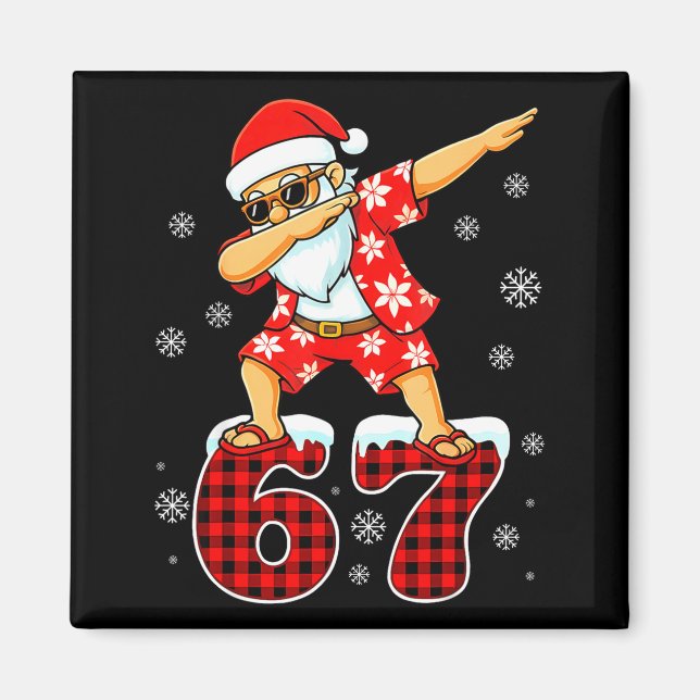 Funny Cool Dabbing Santa Hawaii 67 Meme Christmas  Magnet (Vorne)