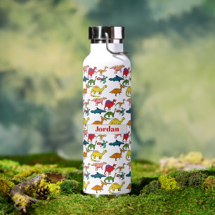Funny Cool Dinosaur Muster Personalisiert Trinkflasche