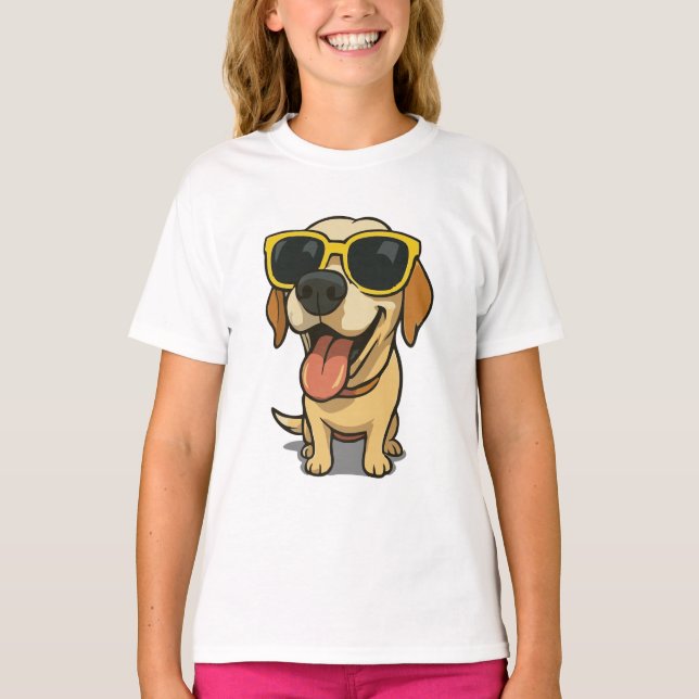 Funny Cool Dog Kids T-Shirt (Vorderseite)