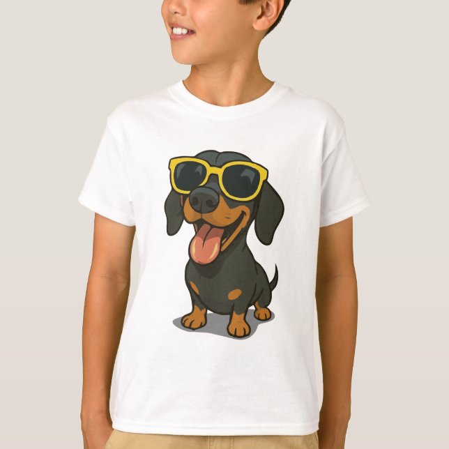 Funny Cool Dog Kids T-Shirt (Vorderseite)