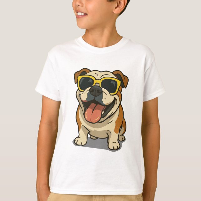 Funny Cool Dog Kids T-Shirt (Vorderseite)