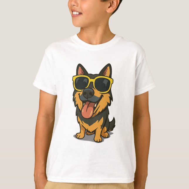 Funny Cool Dog Kids T-Shirt (Vorderseite)