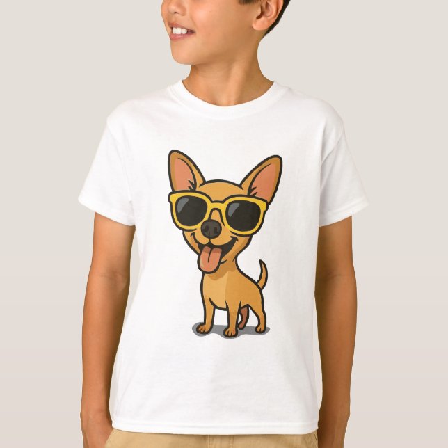 Funny Cool Dog Kids T-Shirt (Vorderseite)