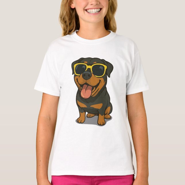 Funny Cool Dog Kids T-Shirt (Vorderseite)