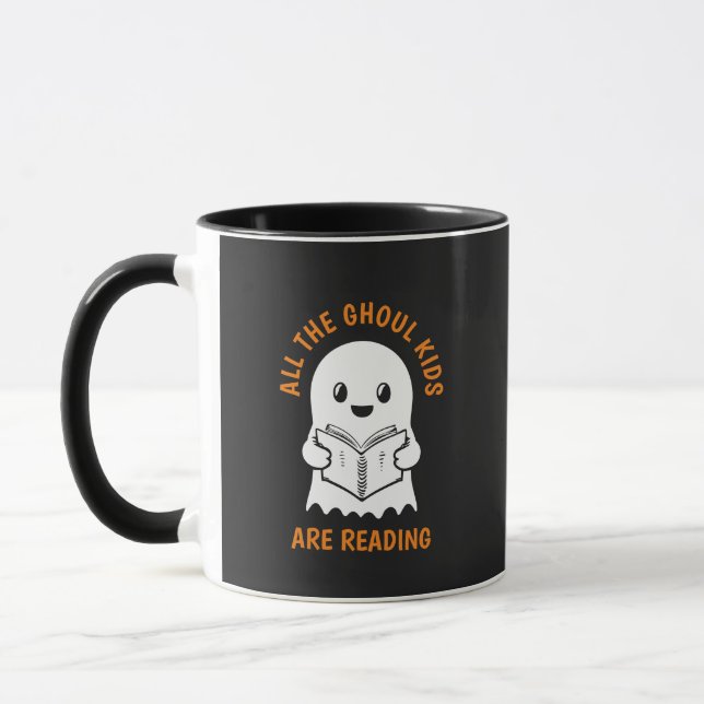 Funny Cool Ghost GHOUL Kinder lesen Tasse (Links)