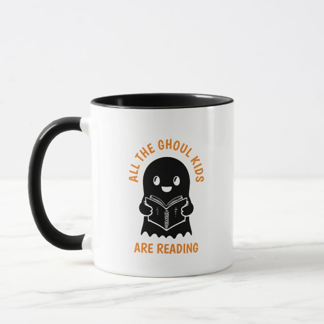 Funny Cool Ghost GHOUL Kinder lesen Tasse (Links)