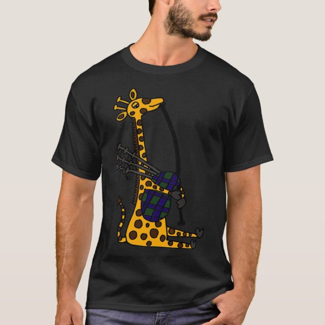 Funny Cool Giraffe Playing Bagpipe Classic T-Shi T-Shirt (Vorderseite)