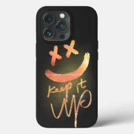 Funny Cool Gold Behielt es Hoch Typografie Smile E Case-Mate iPhone Hülle