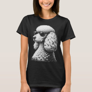 Funny Cool Poodle Sunglasses Art for Women Girls T-Shirt
