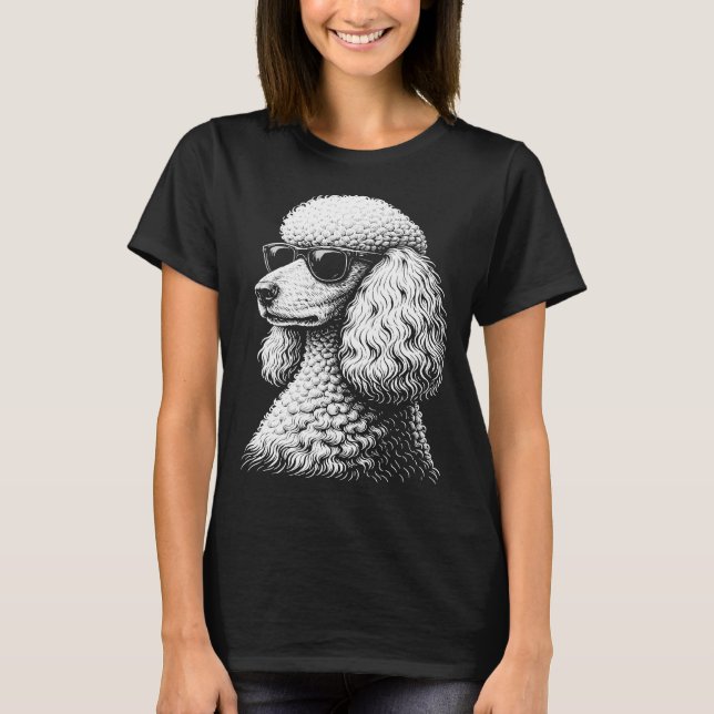 Funny Cool Poodle Sunglasses Art for Women Girls  T-Shirt (Vorderseite)