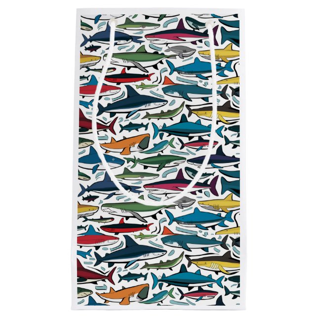 Funny Cool Shark Print Abstrakt Generic Kleine Geschenktüte (Vorderseite)