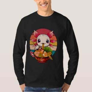 Funny Cool Sunset Retro 70er 80er 90s Ramen Axolot T-Shirt