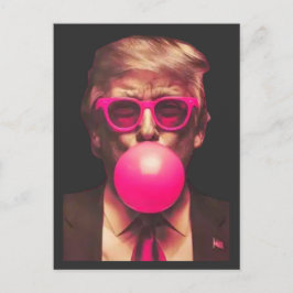 Funny Cool Trump Bubble Gum Pink Postkarte