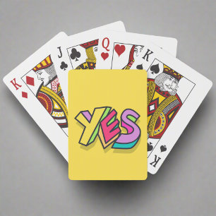Funny Cool "YES" Fett gelbe Farben Trendy Game Spielkarten