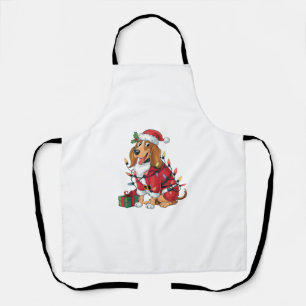 Funny Coonhound Xmas Lighting Santa Coonhound Hund Schürze