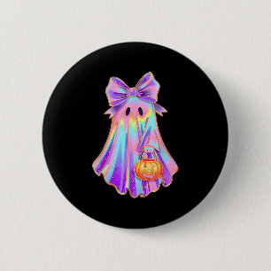 Funny Coquette Bow Ghost Pumpkin Halloween Soky Se Button