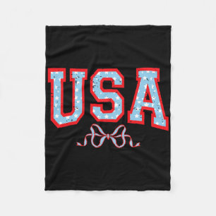 Funny Coquette Usa Niedlich Bow American 4. Juli P Fleecedecke