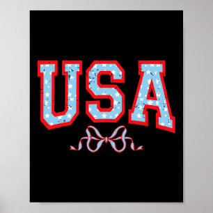Funny Coquette Usa Niedlich Bow American 4. Juli P Poster