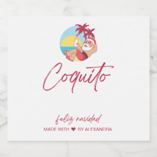 Funny Coquito Set für Lebensmittel und Getränke Alkoholflaschenetikett