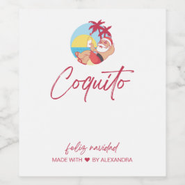 Funny Coquito Set für Lebensmittel und Getränke Weinetikett