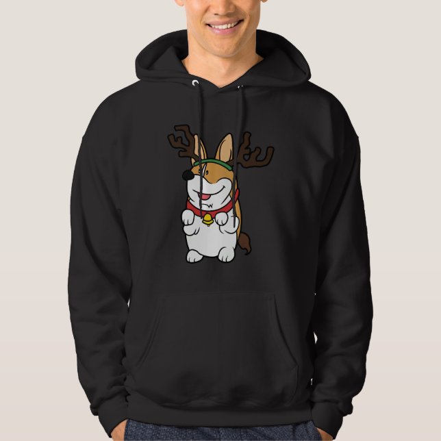Funny Corgi Christmas Hoodie (Vorderseite)