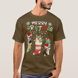 Funny Corgi Christmas Lights Dog Lover T-Shirt