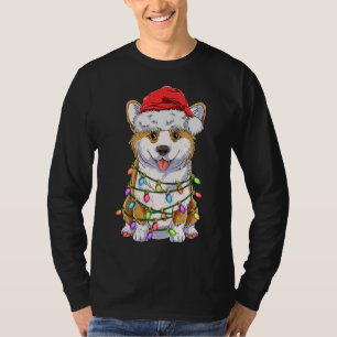 Funny Corgi Christmas Tree Lights Geschenk Weihnac T-Shirt