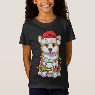 Funny Corgi Christmas Tree Lights Geschenk Weihnac T-Shirt