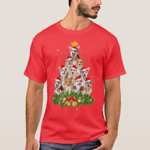 Funny Corgi Christmas Tree Lights Puppy Corgi Dog T-Shirt