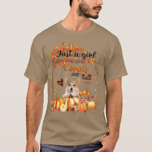 Funny Corgi Dog Pilgrim Hat Fall glücklich Thanksg T-Shirt
