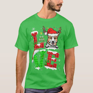 Funny Corgi Dog Tree Christmas Lights Xmas Pajama T-Shirt