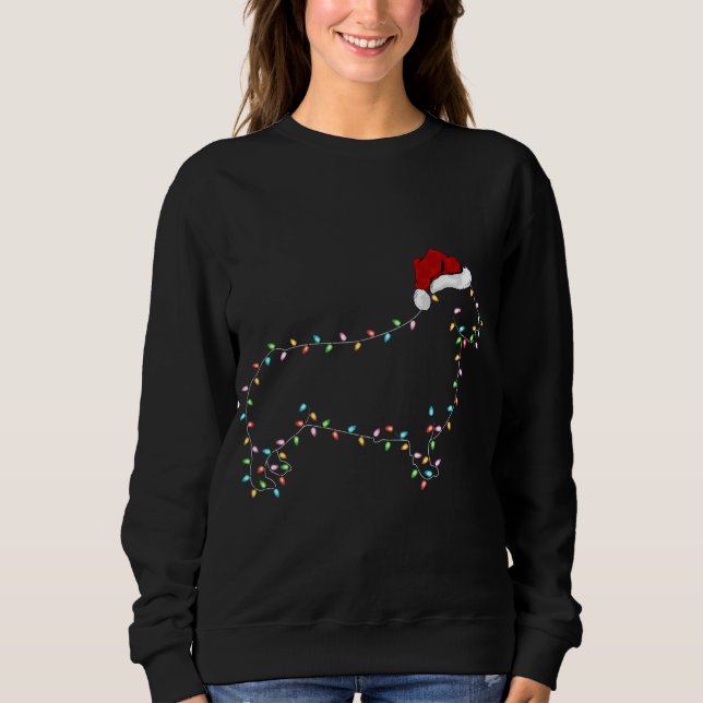 Funny Corgi Dog Xmas Lighting Weihnachtsmannmütze  Sweatshirt (Vorderseite)