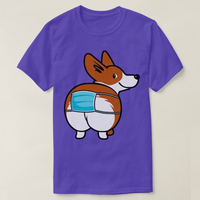 Funny Corgi Face Mask T-Shirt (Design vorne)
