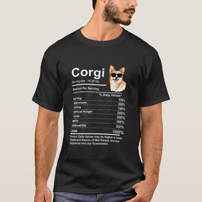 Funny Corgi Facts Ernährungsgeschenk Cardigan Pemb T-Shirt (Vorderseite)