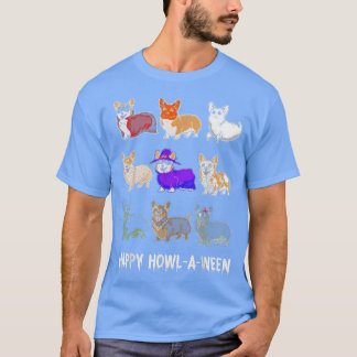 Funny Corgi Hund Halloween Happy Howl O Ween T-Shi T-Shirt