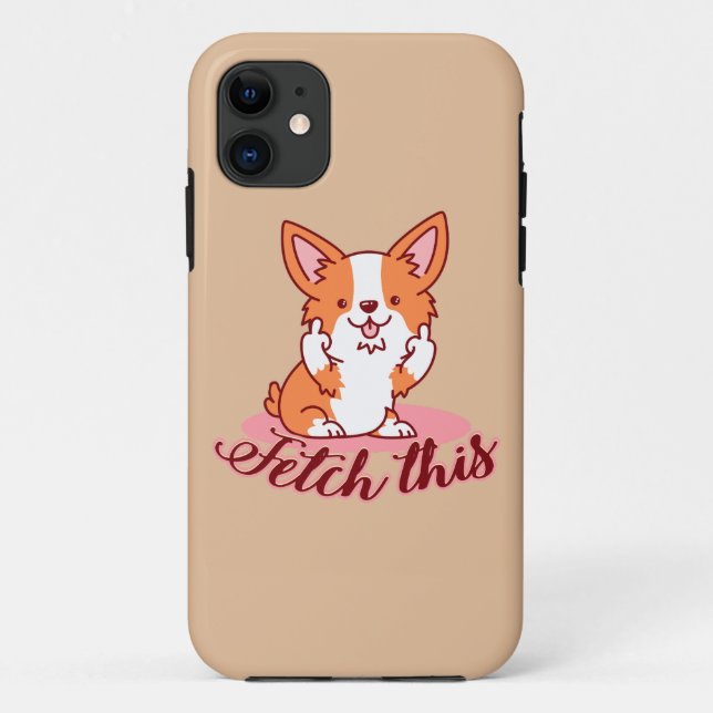 Funny Corgi Hund Middle Finger holt das Case-Mate iPhone Hülle (Rückseite)