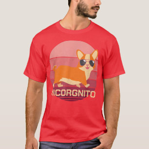 Funny Corgi Hund mit Sonnenbrille Retro Vintag T-Shirt